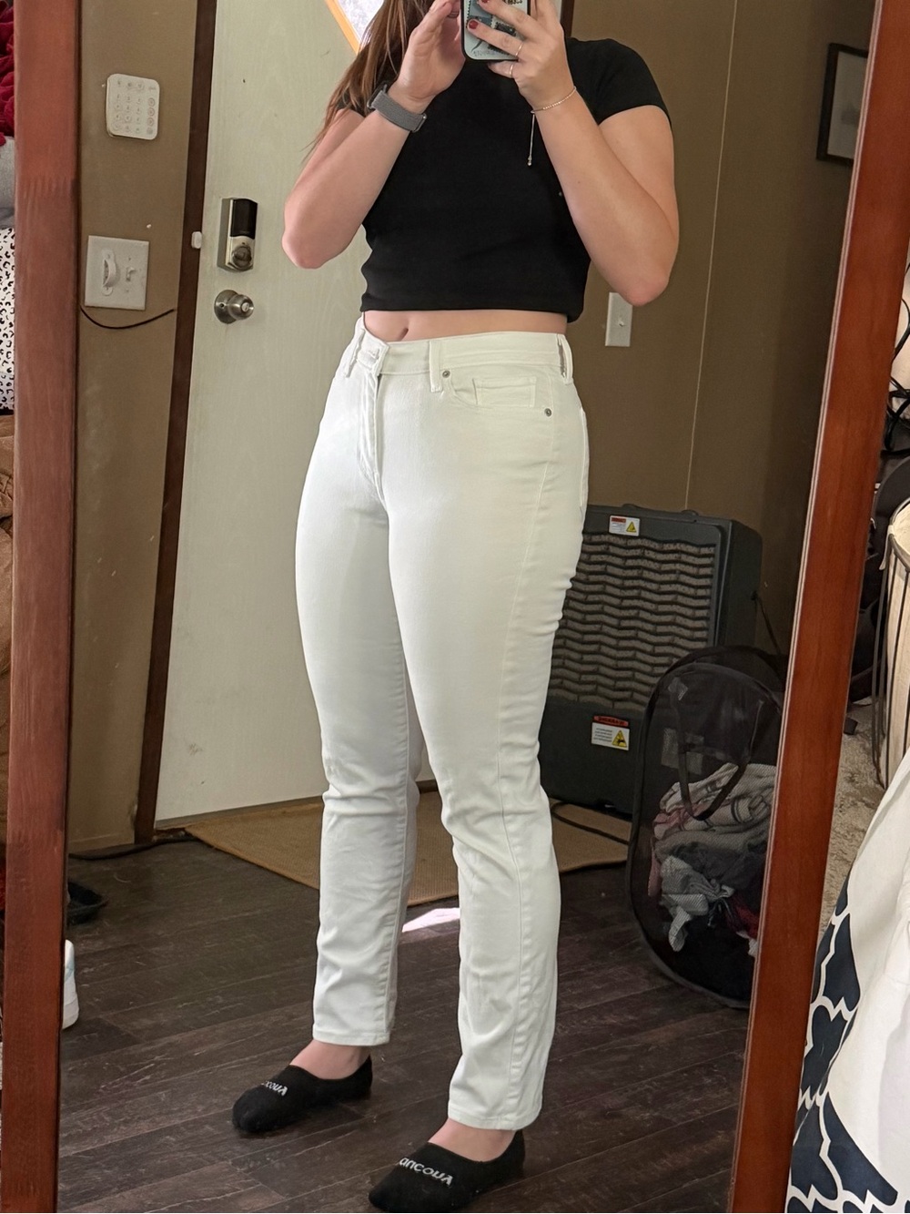 Levi's White High-Rise Slim Straight Jeans